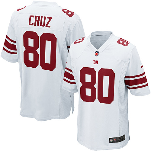 Men's Game Victor Cruz Nike Jersey White Road - #80 NFL New York Giants